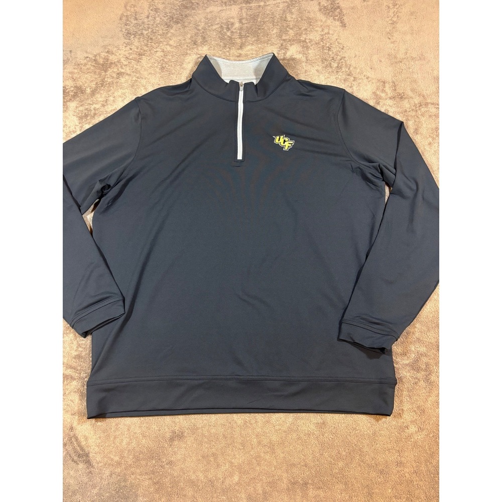 Peter Millar UCF Knights Mens XL Quarter Zip Pullover Gray Performance Golf Top